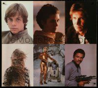 7g071 EMPIRE STRIKES BACK special 34x38 '80 portraits of Fisher, Hamill, Ford, Williams, Droids!