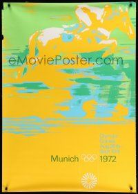 7g088 OLYMPIC GAMES MUNICH 1972 German special 33x47 '70 cool artwork of horse & jockey!