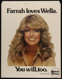 7g014 FARRAH FAWCETT advertising standee '70s she loves Wella hair products & you will too!