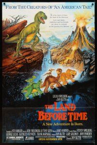 7g231 LAND BEFORE TIME half subway '88 Steven Spielberg, George Lucas, Don Bluth, dinosaur cartoon