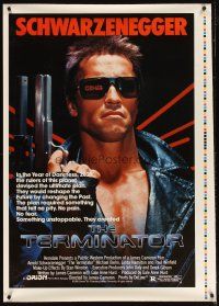 7g097 TERMINATOR printer's test 1sh '84 most classic cyborg Arnold Schwarzenegger with gun!