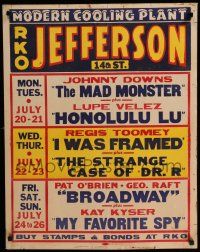 7g028 RKO JEFFERSON THEATRE local theater jumbo WC '42 Kay Kyser in My Favorite Spy, buy bonds!