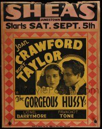 7g029 SHEA'S THEATRE local theater jumbo WC '36 image of Joan Crawford & Robert Taylor!