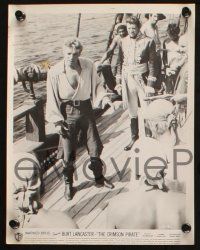 7h830 CRIMSON PIRATE 3 8x10 stills '52 swashbuckler Burt Lancaster on ship & w/ & Nick Cravat!