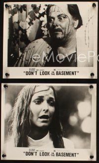 7h836 DON'T LOOK IN THE BASEMENT 3 8x10 stills '73 the day the insane took over the asylum!