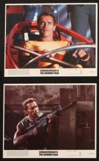 7h244 RUNNING MAN 6 8x10 mini LCs '87 Arnold Schwarzenegger & evil host Richard Dawson!