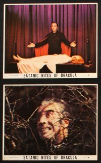 7h021 SATANIC RITES OF DRACULA 12 8x10 mini LCs '74 Hammer, vampire Christopher Lee, Peter Cushing!