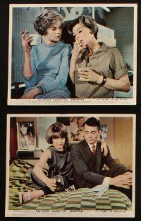 7h236 SEBASTIAN 8 color English FOH LCs '68 Susannah York, nobody knows what Dirk Bogarde does!