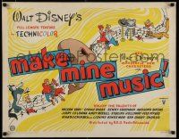 7j618 MAKE MINE MUSIC English 1/2sh '46 Walt Disney full-length feature cartoon, cool musical art!