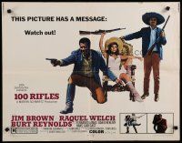 7j437 100 RIFLES 1/2sh '69 Jim Brown, sexy Raquel Welch & Burt Reynolds!