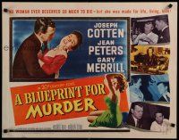 7j477 BLUEPRINT FOR MURDER 1/2sh '53 no one deserved to die more than sexy bad Jean Peters!