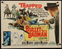 7j482 BULLET FOR A BADMAN 1/2sh '64 cowboy Audie Murphy is framed for murder by Darren McGavin!