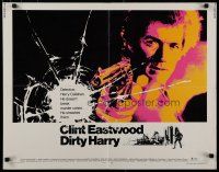 7j517 DIRTY HARRY 1/2sh '71 great c/u of Clint Eastwood pointing gun, Don Siegel crime classic!