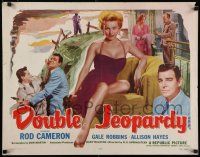 7j521 DOUBLE JEOPARDY style A 1/2sh '55 great image of super sexy Gale Robbins sitting on chair!