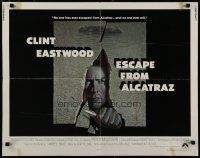 7j525 ESCAPE FROM ALCATRAZ int'l 1/2sh '79 cool artwork of Clint Eastwood busting out by Lettick!