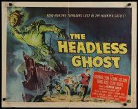 7j563 HEADLESS GHOST 1/2sh '59 head-hunting teenagers lost in the haunted castle, cool art by Brown!