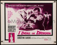7j581 I DEAL IN DANGER 1/2sh '66 cool art of singer Robert Goulet as a spy!