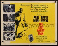 7j598 LAST ANGRY MAN style B 1/2sh '59 Paul Muni is a dedicated doctor exploited by TV!