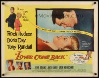 7j612 LOVER COME BACK 1/2sh '62 Rock Hudson, Doris Day, Tony Randall, Edie Adams