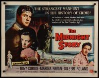7j638 MIDNIGHT STORY style A 1/2sh '57 Tony Curtis in strangest San Francisco manhunt in history!