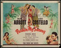 7j674 PARDON MY SARONG 1/2sh '42 Bud Abbott & Lou Costello, art & photos of sexy tropical ladies!