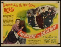 7j677 PASSPORT TO DESTINY 1/2sh '44 wacky Elsa Lanchester w/magic glass eye vs Nazis!