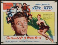 7j738 SECRET LIFE OF WALTER MITTY 1/2sh R55 Boris Karloff, Danny Kaye & sexy Virginia Mayo!