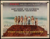7j795 THEY CAME TO CORDURA style A 1/2sh '59 Gary Cooper, Rita Hayworth, Tab Hunter, Van Heflin