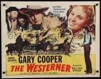 7j830 WESTERNER 1/2sh R54 William Wyler directed, Gary Cooper, Dana Andrews, Walter Brennan!