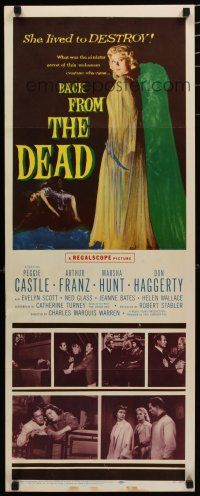7j030 BACK FROM THE DEAD insert '57 Peggie Castle lived to destroy, cool sexy horror art & image!