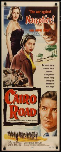 7j059 CAIRO ROAD insert '51 Eric Portman, Laurence Harvey, sexy Camelia, drug movie!