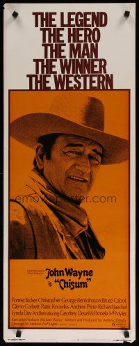 7j069 CHISUM insert '70 big John Wayne, The Legend, The Hero, The Man, The Winner, The Western!