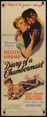 7j091 DIARY OF A CHAMBERMAID insert '46 the very true confessions of sexy untrue Paulette Goddard!