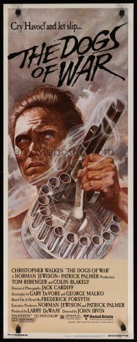 7j095 DOGS OF WAR insert '81 great Tom Jung artwork of Christopher Walken with really BIG gun!