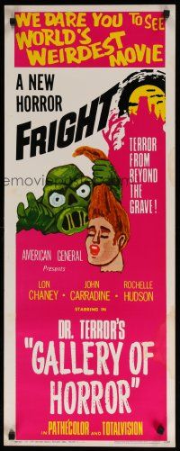 7j098 DR. TERROR'S GALLERY OF HORROR insert '67 terror from beyond the grave, wacky monster art!