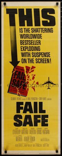 7j116 FAIL SAFE insert '64 shattering worldwide bestseller directed by Sidney Lumet!