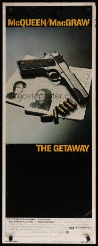 7j141 GETAWAY insert '72 Steve McQueen, Ali McGraw, Sam Peckinpah, cool gun & passports image!