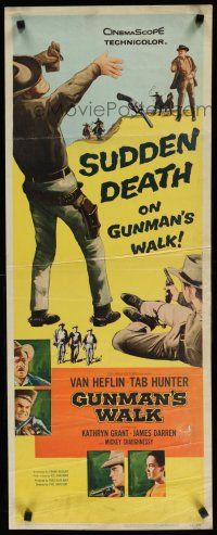 7j155 GUNMAN'S WALK insert '58 Van Heflin, Tab Hunter & Kathryn Grant, sudden death!