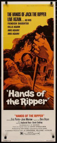7j159 HANDS OF THE RIPPER insert '72 Hammer, Jack the Ripper kills again through his daughter!