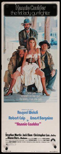 7j161 HANNIE CAULDER insert '72 sexiest cowgirl Raquel Welch, Jack Elam, Robert Culp, Borgnine!
