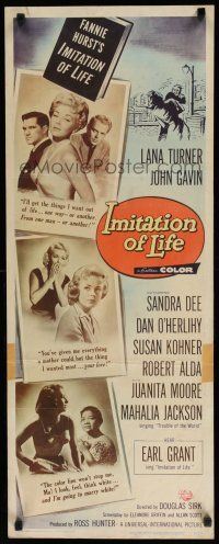 7j195 IMITATION OF LIFE insert '59 art of sexy Lana Turner, Sandra Dee, from Fannie Hurst novel!