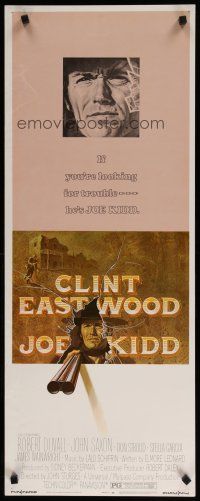 7j210 JOE KIDD insert '72 cool art of Clint Eastwood pointing double-barreled shotgun!
