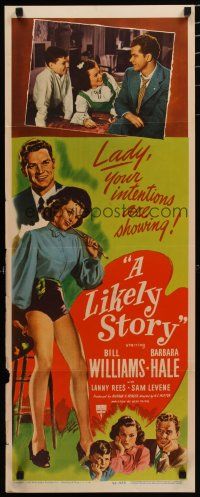 7j257 LIKELY STORY insert '46 sexy artist Barbara Hale, lady, your intentions are showing!