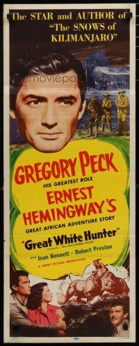 7j274 MACOMBER AFFAIR insert R52 Gregory Peck, Joan Bennett, Hemingway, Great White Hunter!