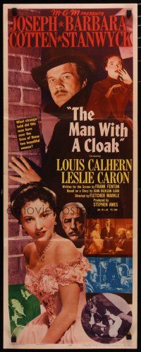 7j284 MAN WITH A CLOAK insert '51 what strange hold did Joseph Cotten have over Barbara Stanwyck!