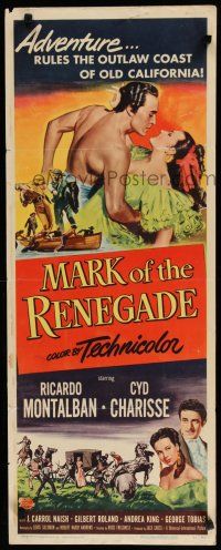 7j286 MARK OF THE RENEGADE insert '51 shirtless Ricardo Montalban & sexy Cyd Charisse!