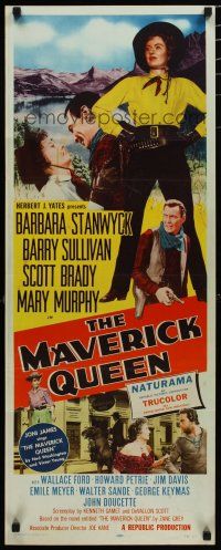 7j291 MAVERICK QUEEN insert '56 full-length Barbara Stanwyck, from Zane Grey's novel!