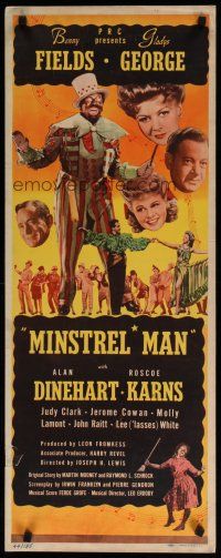 7j295 MINSTREL MAN insert '44 Joseph H. Lewis, top cast singing & dancing w/some in blackface!