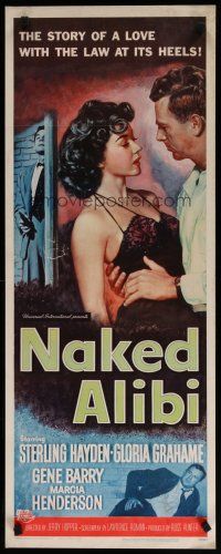 7j302 NAKED ALIBI insert '54 wherever there's murder, there's a woman like sexy Gloria Grahame!