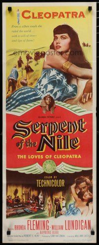 7j369 SERPENT OF THE NILE insert '53 sexiest Rhonda Fleming as Egyptian Queen Cleopatra, Lundigan!